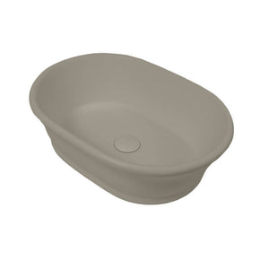 TURNER HASTINGS CAMBRIDGE OVAL TITANCAST SOLID SURFACE HANDCRAFTED ABOVE COUNTER BASIN LIGHT FAWN 535MM
