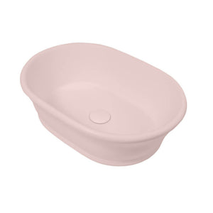 TURNER HASTINGS CAMBRIDGE OVAL TITANCAST SOLID SURFACE HANDCRAFTED ABOVE COUNTER BASIN MISTY ROSE 535MM
