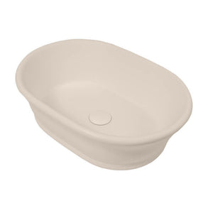 TURNER HASTINGS CAMBRIDGE OVAL TITANCAST SOLID SURFACE HANDCRAFTED ABOVE COUNTER BASIN NATURAL LINEN 535MM