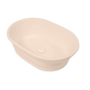 TURNER HASTINGS CAMBRIDGE OVAL TITANCAST SOLID SURFACE HANDCRAFTED ABOVE COUNTER BASIN NUDE PEACH 535MM