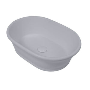 TURNER HASTINGS CAMBRIDGE OVAL TITANCAST SOLID SURFACE HANDCRAFTED ABOVE COUNTER BASIN POWDER GREY 535MM