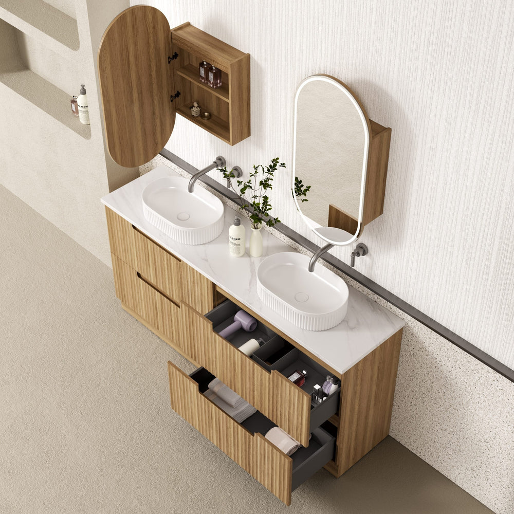 AULIC LOVINA HARVEST OAK 1800MM DOUBLE BOWL FREESTANDING VANITY