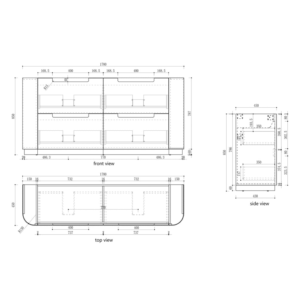 AULIC VARCELLI CURVED HARVEST OAK 1800MM DOUBLE BOWL FLOOR STANDING VANITY