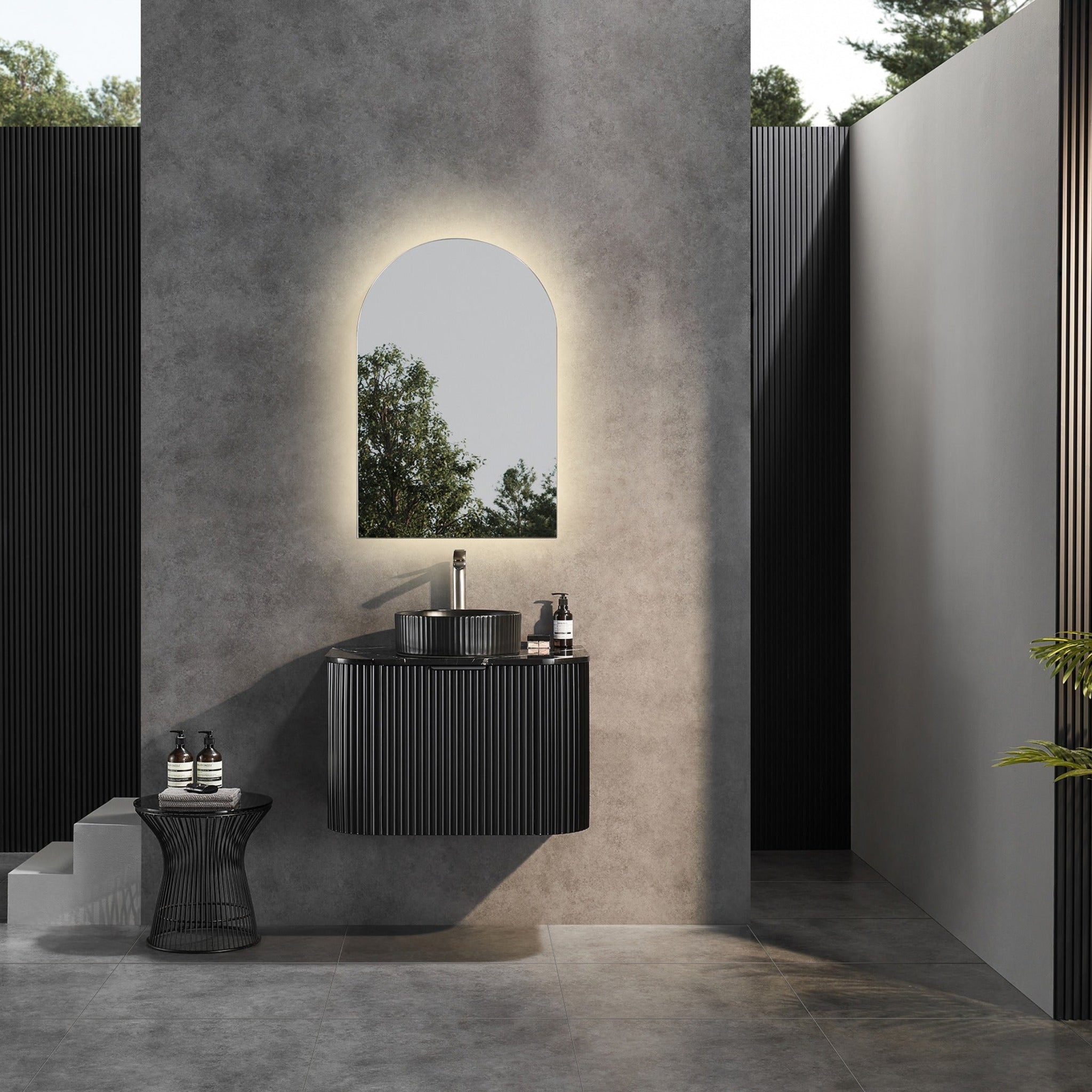 CETO AVALON MATTE BLACK 600MM SINGLE BOWL WALL HUNG VANITY