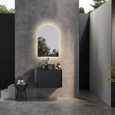 CETO AVALON MATTE BLACK 600MM SINGLE BOWL WALL HUNG VANITY