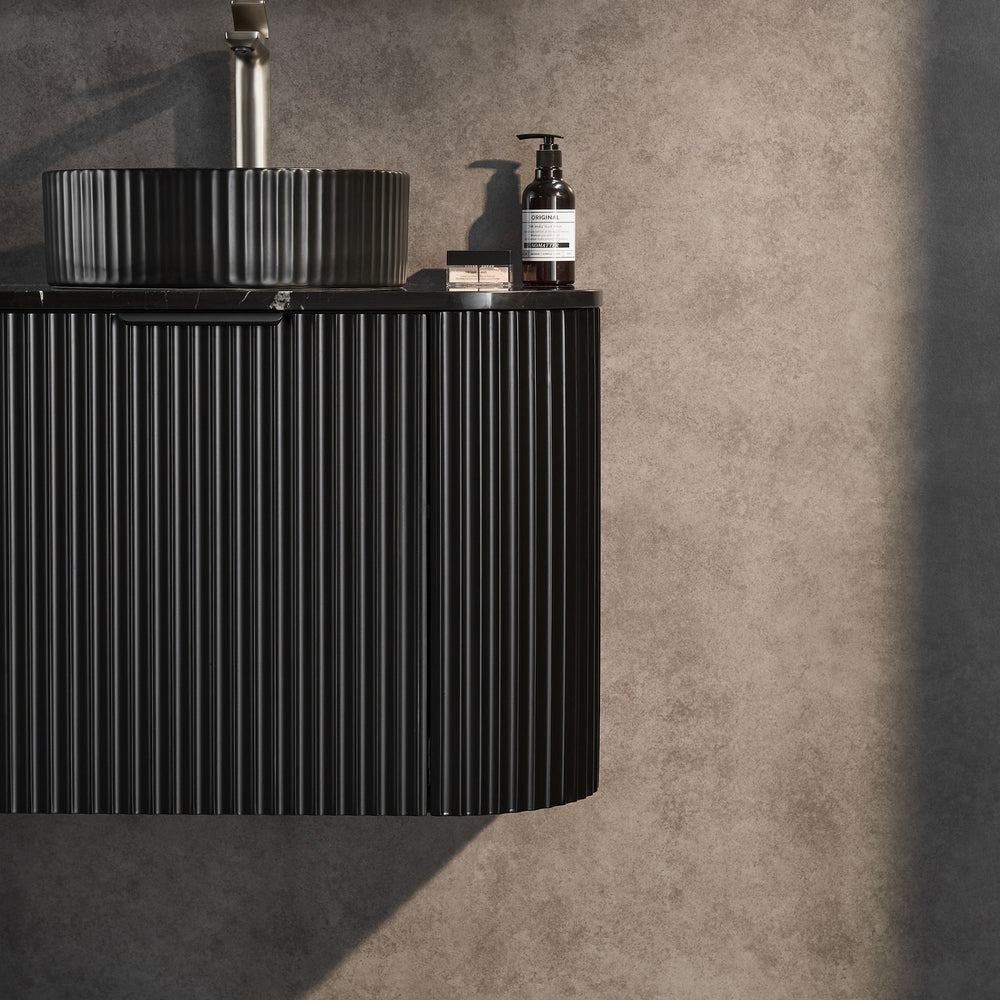 CETO AVALON MATTE BLACK 750MM SINGLE BOWL WALL HUNG VANITY
