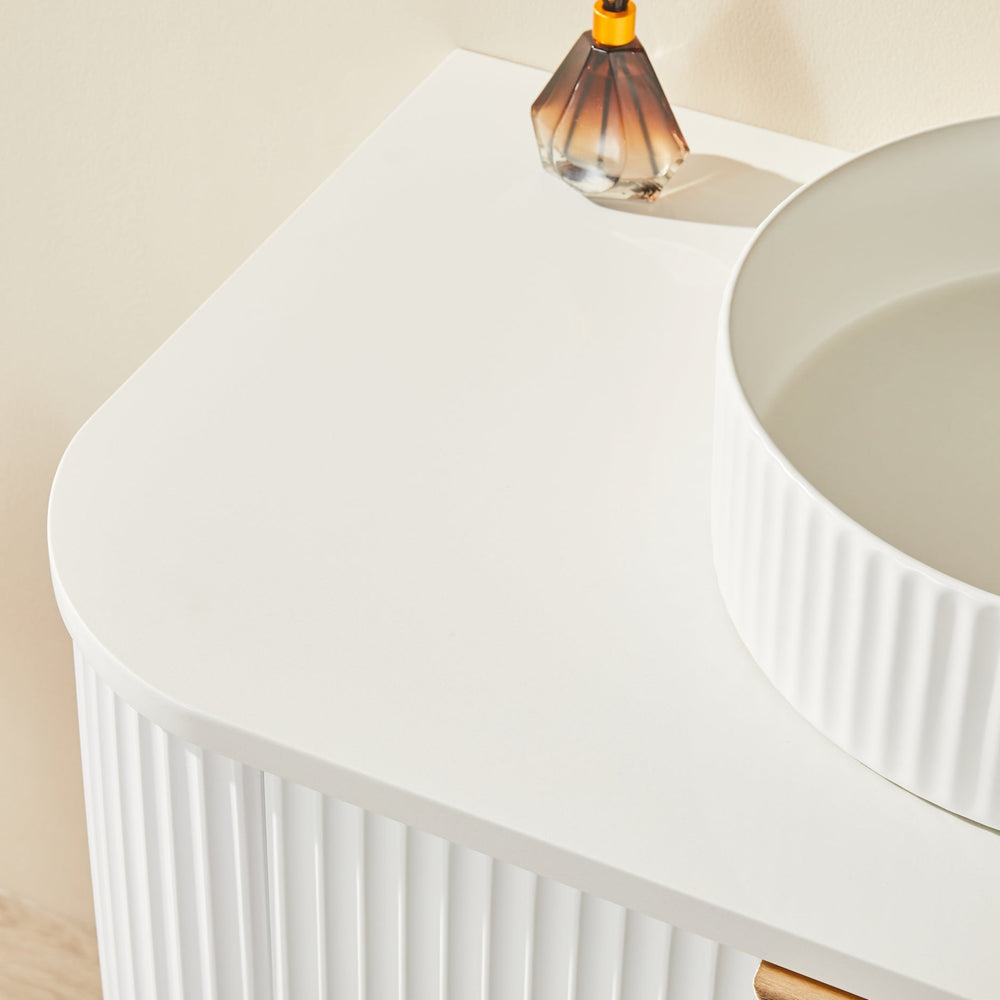 CETO AVALON MATTE WHITE 750MM SINGLE BOWL WALL HUNG VANITY