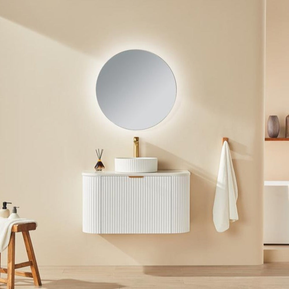CETO AVALON MATTE WHITE 600MM SINGLE BOWL WALL HUNG VANITY
