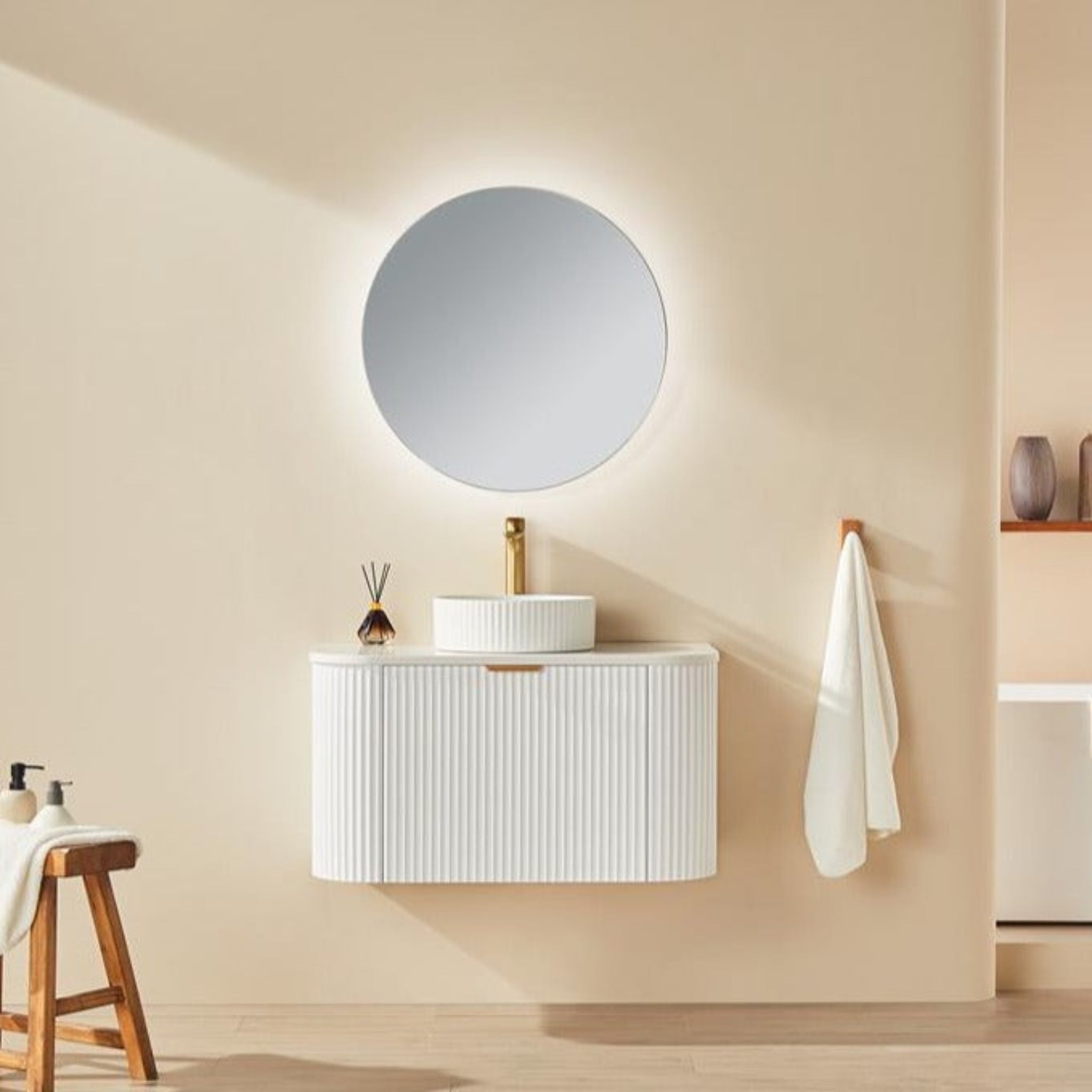 CETO AVALON MATTE WHITE 750MM SINGLE BOWL WALL HUNG VANITY
