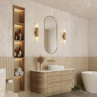 VITO CALVO CLASSIC OAK 1200MM CURVED SINGLE BOWL WALL HUNG VANITY