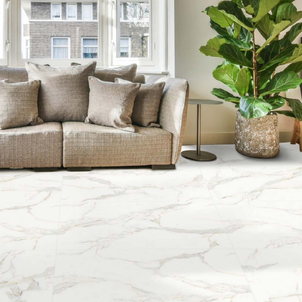 EVERSTONE EUROMARMO CALACATTA GOLD HONED 1200X600MM RECTANGULAR TILE (PER BOX)