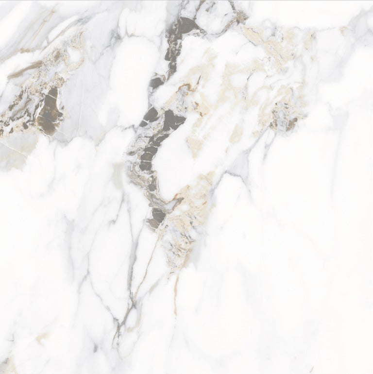 ELITE CALACUTTA ORO POLISHED 600X600MM SQUARE TILE (PER BOX)