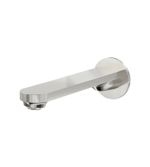 LINSOL CAPO WALL MOUNT BASIN OR BATH SPOUT 200MM BRUSHED NICKEL