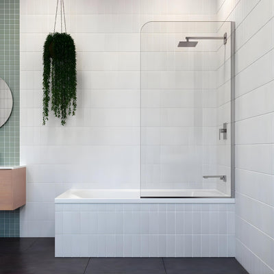 DECINA CASCADE FRAMELESS PIVOT PANEL BATH SHOWER SCREEN CHROME