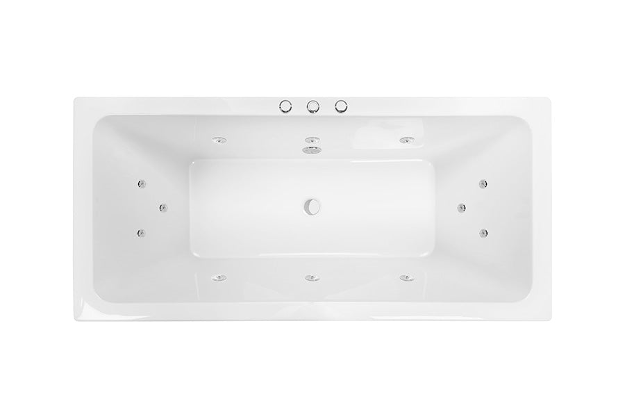 DECINA CARINA INSET SANTAI SPA BATH GLOSS WHITE (AVAILABLE IN 1525MM, 1675MM AND 1750MM) WITH 12-JETS