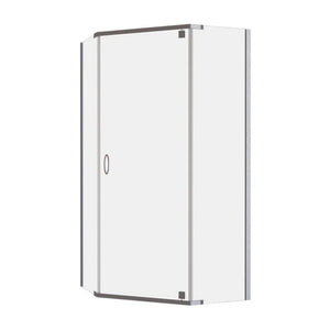 DECINA CASCADE SEMI-FRAMELESS ANGLE PIVOT SHOWER SCREEN CHROME
