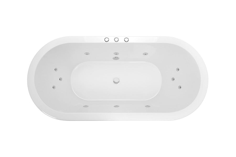 DECINA CAVAL INSET SANTAI SPA BATH GLOSS WHITE 1790MM WITH 12-JETS
