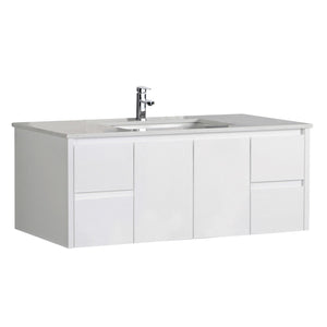 AULIC ALICE SATIN WHITE 1200MM SINGLE BOWL WALL HUNG VANITY