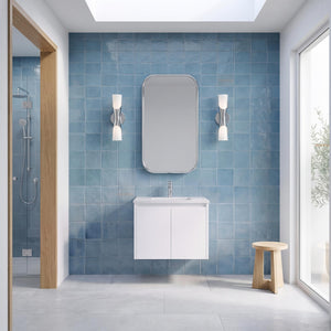 AULIC ALICE SATIN WHITE 600MM SINGLE BOWL WALL HUNG VANITY