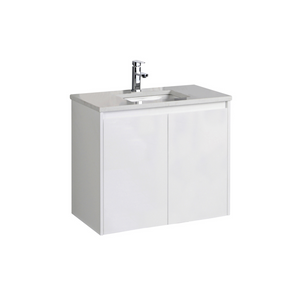 AULIC ALICE SATIN WHITE 600MM SINGLE BOWL WALL HUNG VANITY
