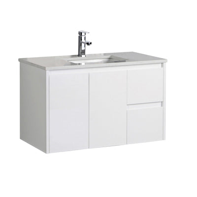AULIC ALICE MATTE WHITE 900MM WALL HUNG VANITY (AVAILABLE IN LEFT AND RIGHT HAND DRAWER)