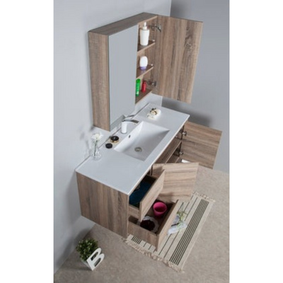 AULIC GRACE WHITE OAK 1200MM SINGLE BOWL WALL HUNG VANITY (AVAILABLE IN LEFT AND RIGHT HAND DRAWER)