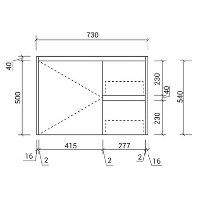 AULIC GRACE WHITE OAK 750MM LEFT HAND AND RIGHT HAND DRAWER WALL HUNG VANITY