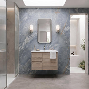 AULIC GRACE WHITE OAK 750MM LEFT HAND AND RIGHT HAND DRAWER WALL HUNG VANITY