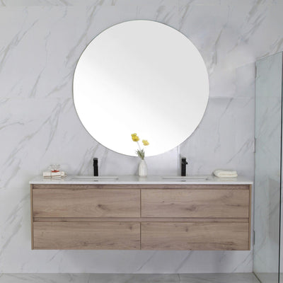 AULIC MAX WHITE OAK 1500MM SINGLE BOWL WALL HUNG VANITY