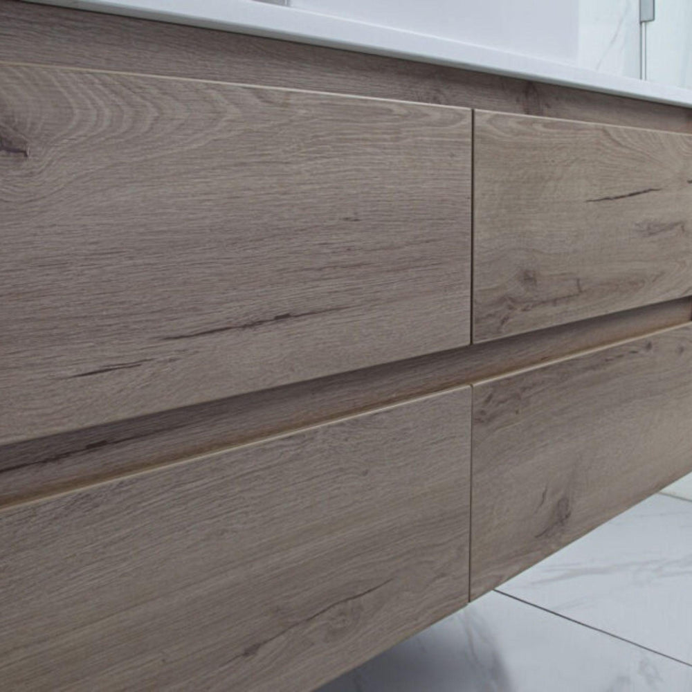AULIC MAX WHITE OAK 1500MM SINGLE BOWL WALL HUNG VANITY