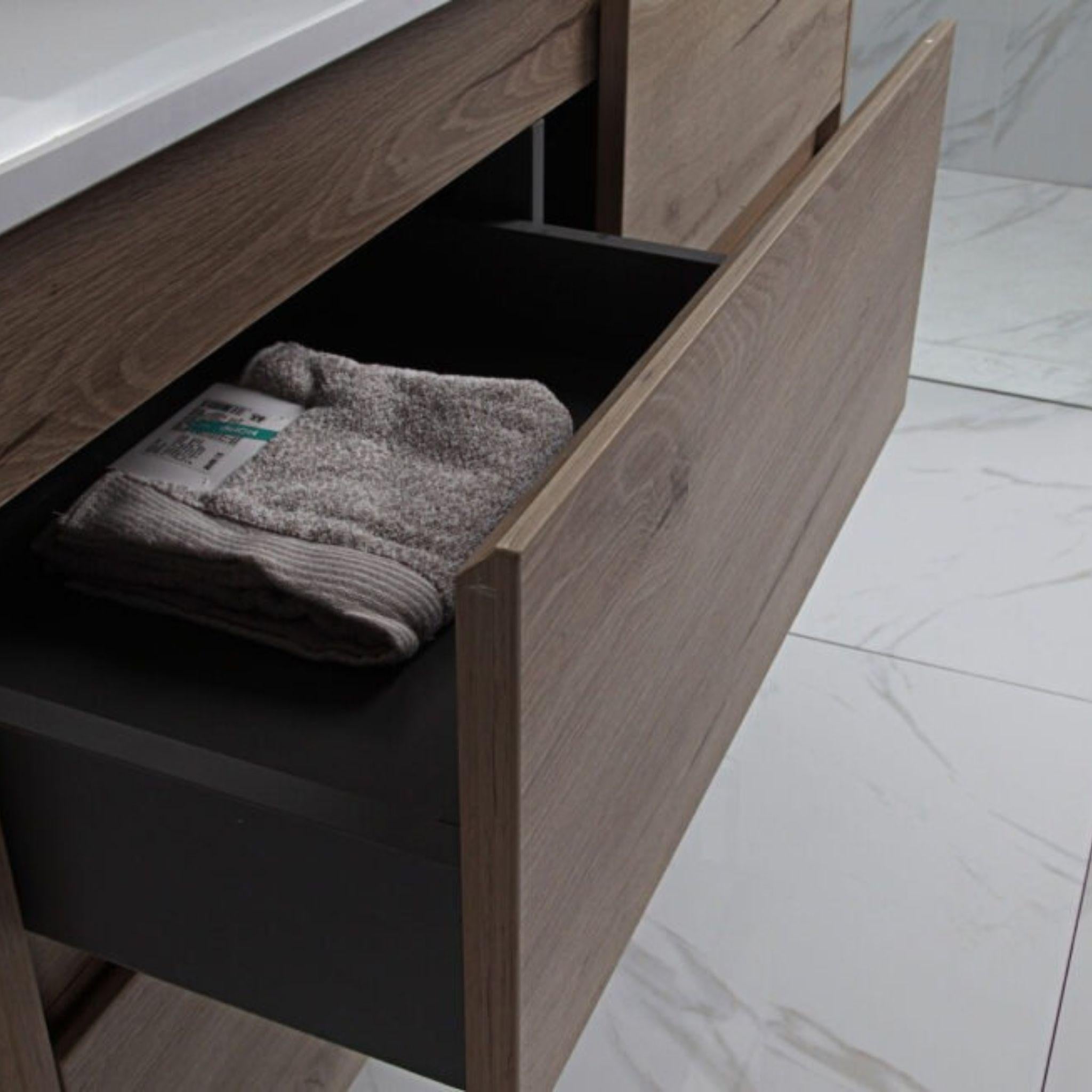 AULIC MAX WHITE OAK 1500MM SINGLE BOWL WALL HUNG VANITY