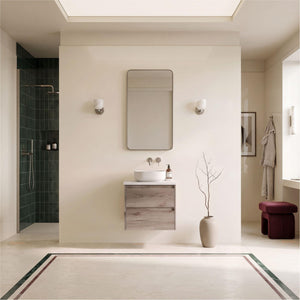 AULIC MAX WHITE OAK 600MM SINGLE BOWL WALL HUNG VANITY