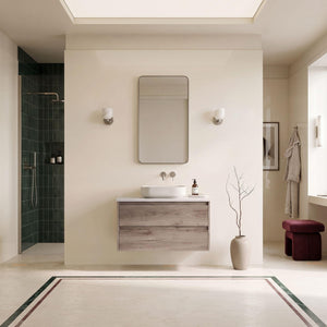 AULIC MAX WHITE OAK 900MM SINGLE BOWL WALL HUNG VANITY