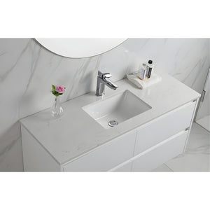 AULIC LEONA GLOSS WHITE 1500MM SINGLE BOWL WALL HUNG VANITY