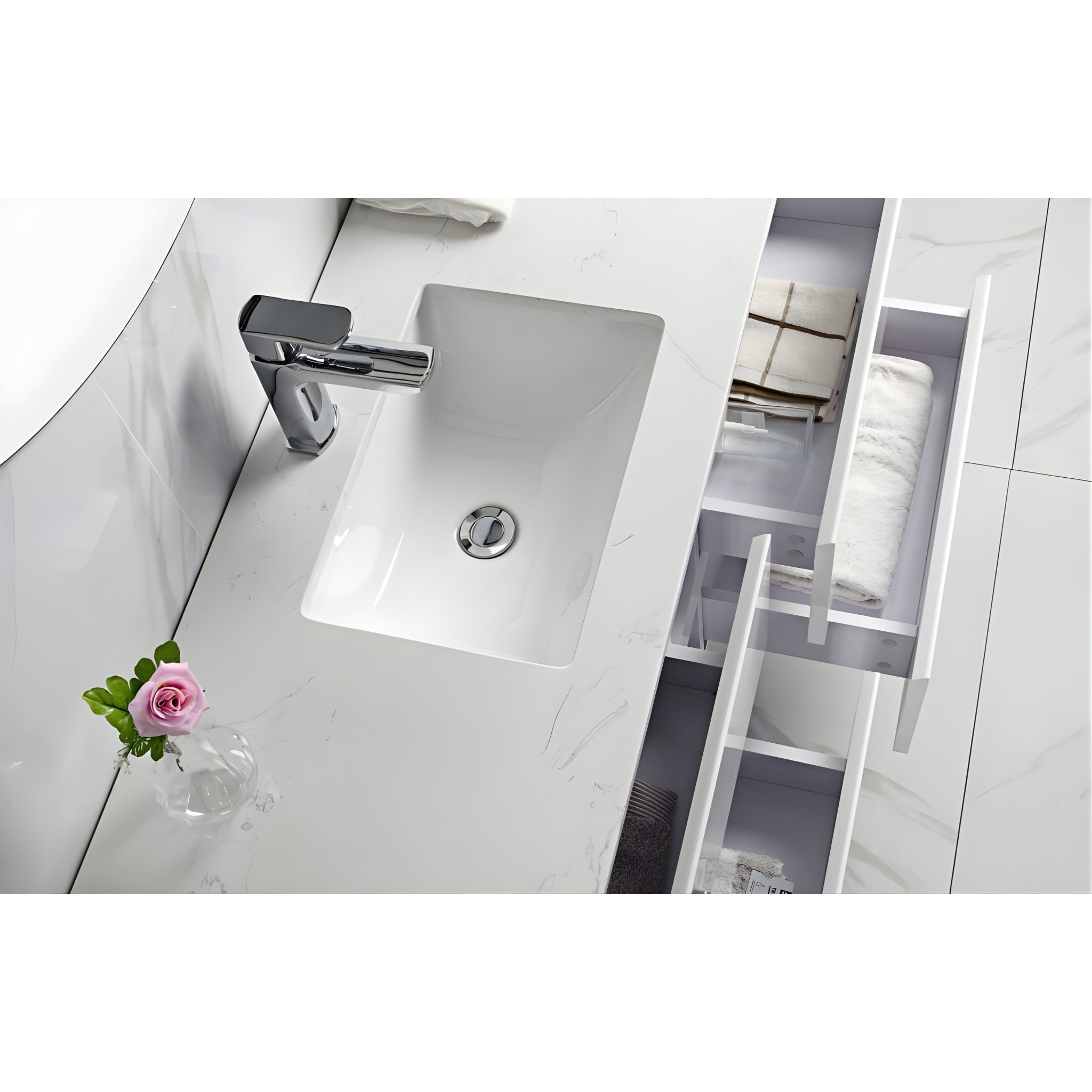 AULIC LEONA GLOSS WHITE 1500MM DOUBLE BOWL WALL HUNG VANITY