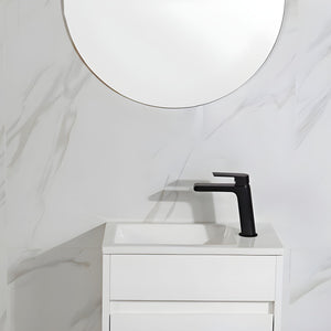 AULIC BRANT GLOSS WHITE  450MM SPACE SAVING SINGLE BOWL WALL HUNG VANITY