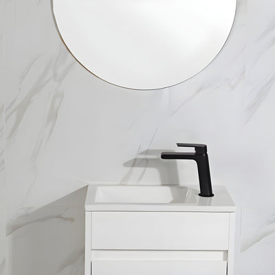 AULIC BRANT GLOSS WHITE  450MM SPACE SAVING SINGLE BOWL WALL HUNG VANITY