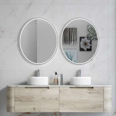 AULIC HAMILTON WHITE OAK 1800MM DOUBLE BOWL WALL HUNG VANITY