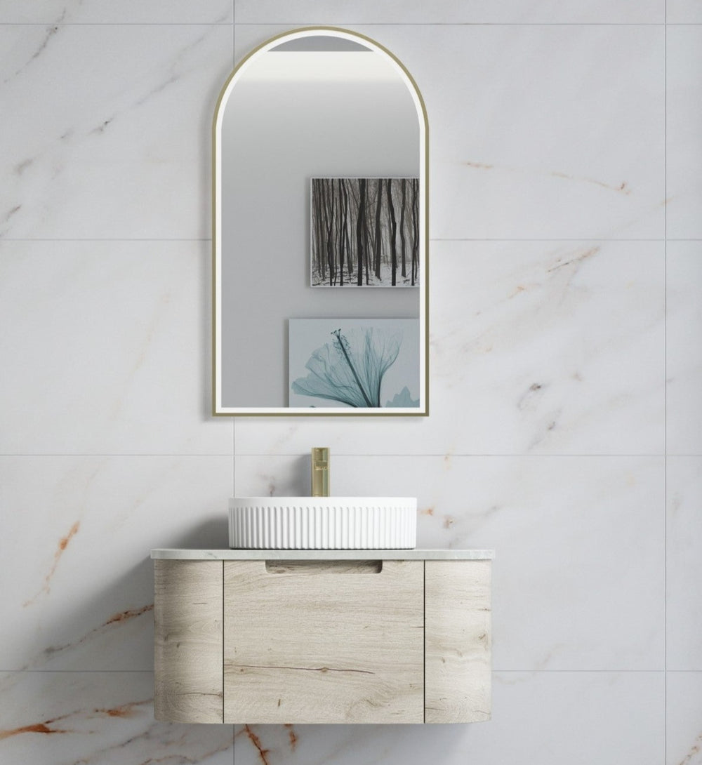 AULIC HAMILTON WHITE OAK 750MM SINGLE BOWL WALL HUNG VANITY