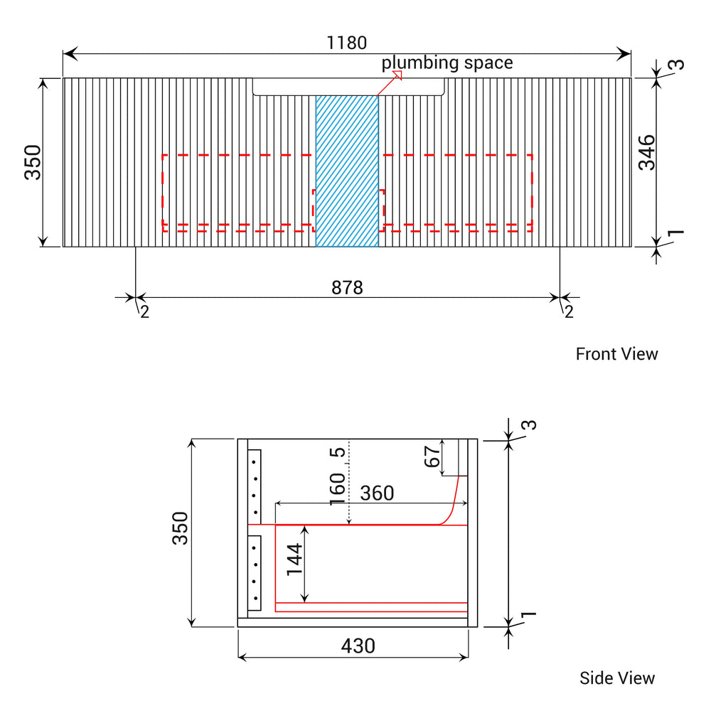 AULIC PETRA MARK II CURVED MATTE WHITE 1200MM SINGLE BOWL WALL HUNG VANITY