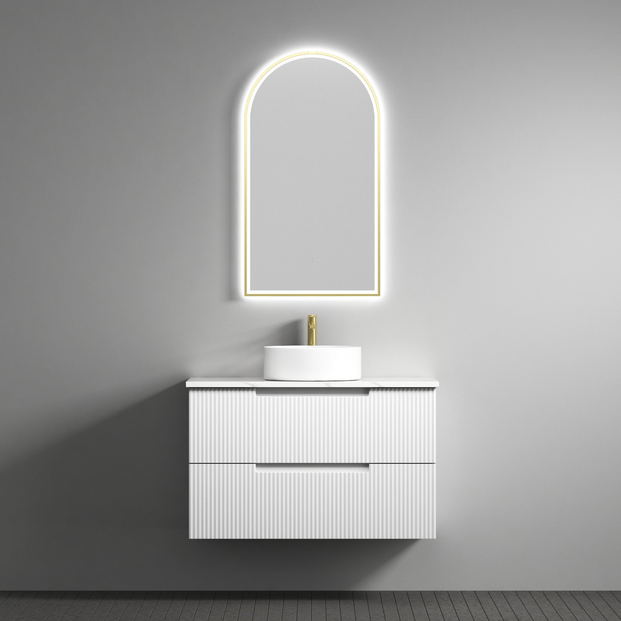 AULIC VERONA MARK II MATTE WHITE 900MM SINGLE BOWL WALL HUNG VANITY