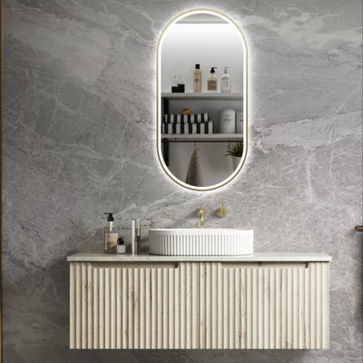 AULIC CALDER NATURAL OAK 1200MM SINGLE BOWL WALL HUNG VANITY