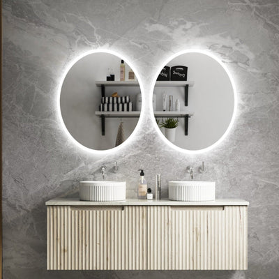 AULIC CALDER NATURAL OAK 1500MM DOUBLE BOWL WALL HUNG VANITY