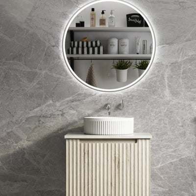 AULIC CALDER NATURAL OAK 600MM SINGLE BOWL WALL HUNG VANITY