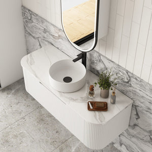 AULIC SAVIO MATTE WHITE 1200MM SINGLE BOWL WALL HUNG VANITY