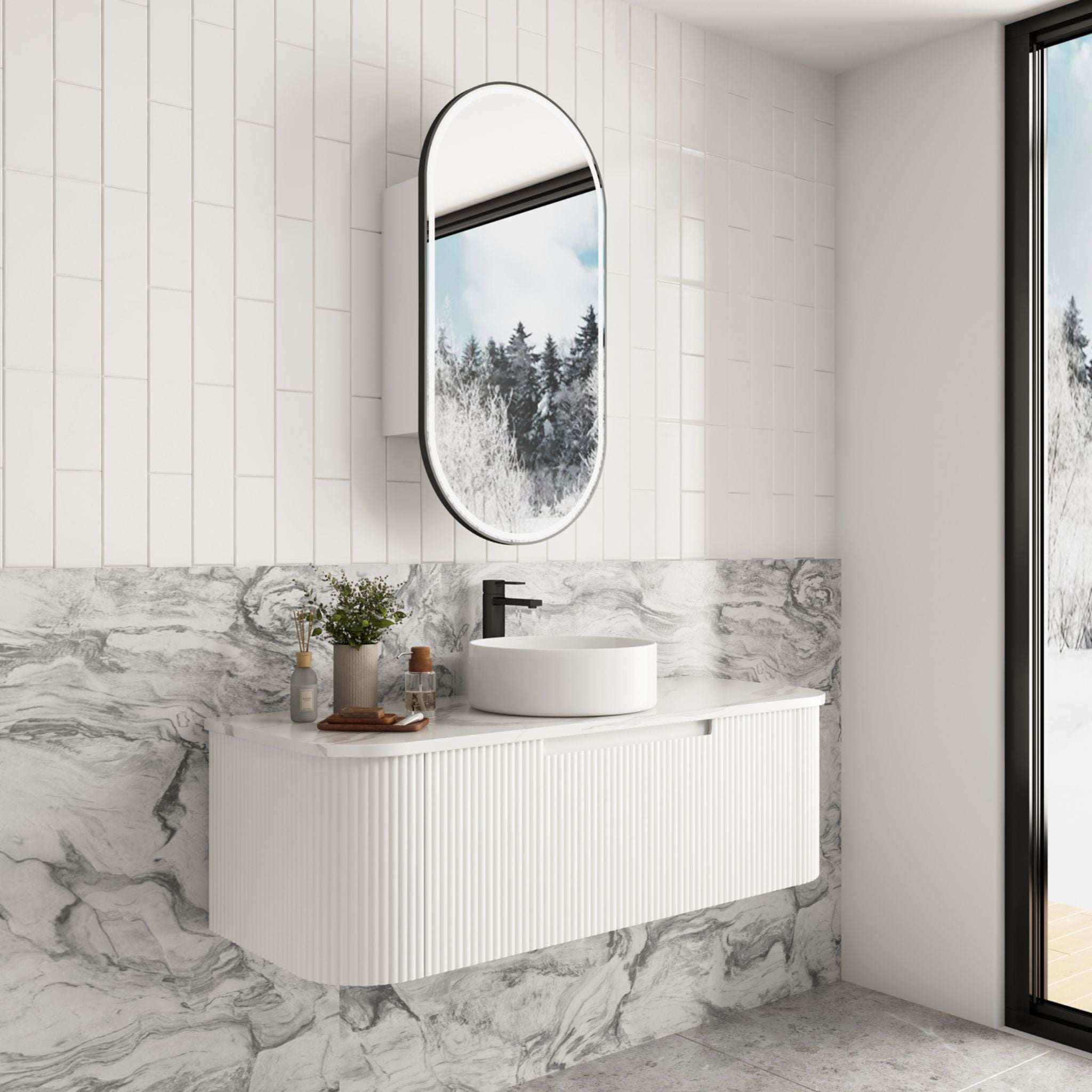 AULIC SAVIO MATTE WHITE 1200MM SINGLE BOWL WALL HUNG VANITY