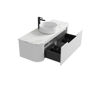 AULIC SAVIO MATTE WHITE 900MM SINGLE BOWL WALL HUNG VANITY