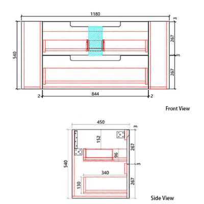 AULIC CURVA MATTE WHITE 1200MM CURVE SINGLE BOWL WALL HUNG VANITY