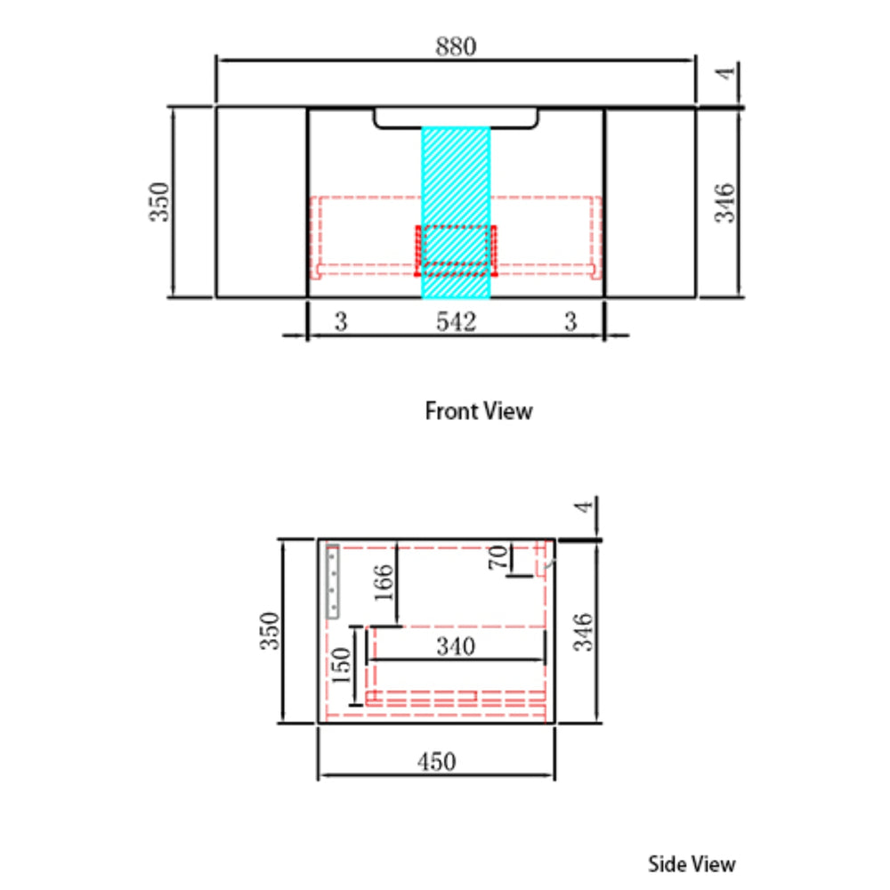 AULIC CARITA NATURAL TIMBER 900MM SINGLE BOWL WALL HUNG VANITY