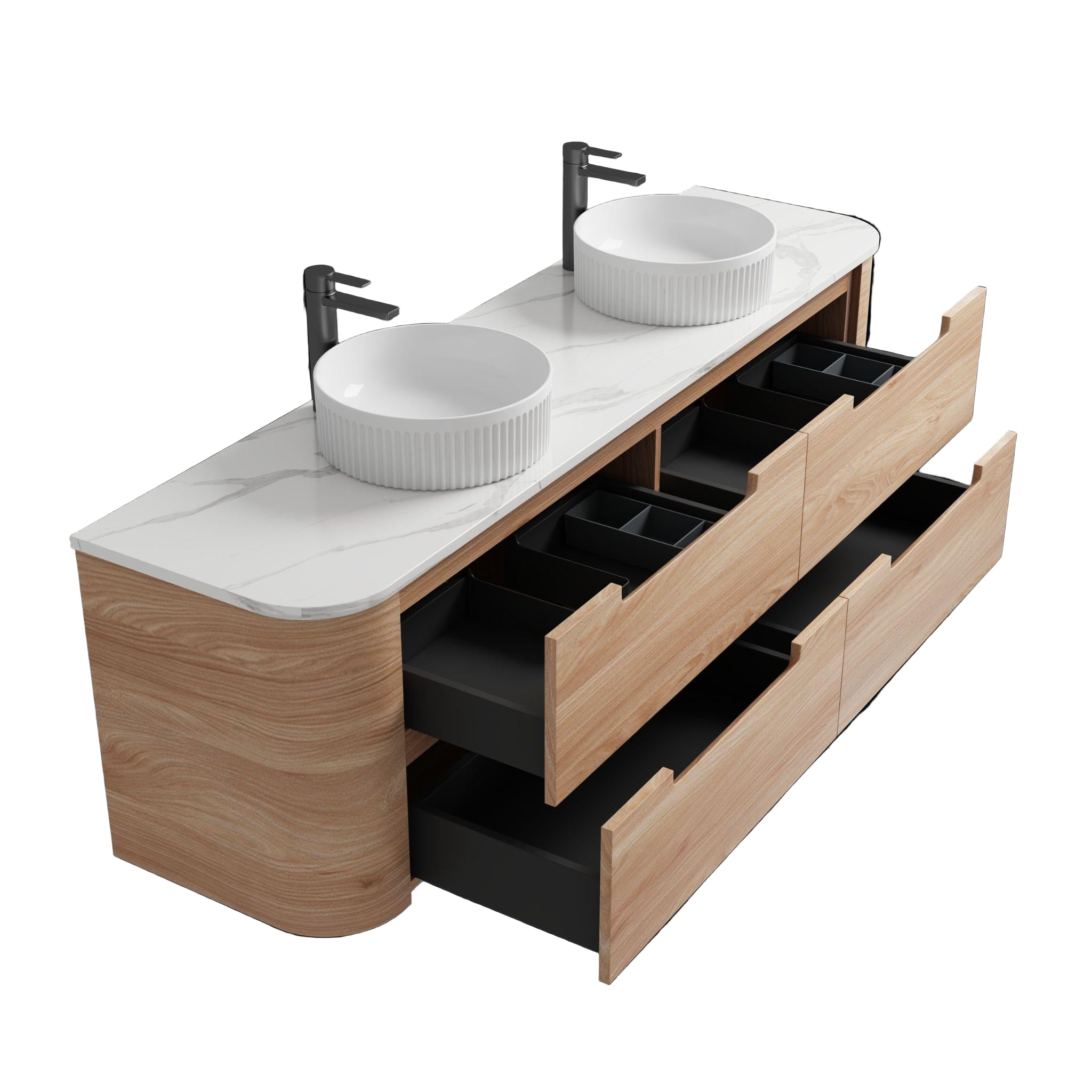 AULIC BRIONY REAL TIMBER 900MM SINGLE BOWL WALL HUNG VANITY